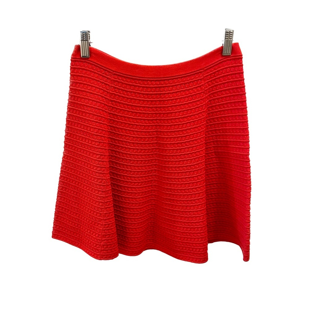 Theory Rortie Prosecco Knit Skirt small Scarlett red skater circle